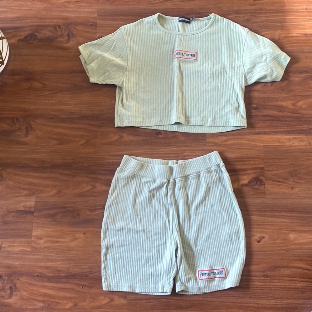 PLT loungewear short set (light green)